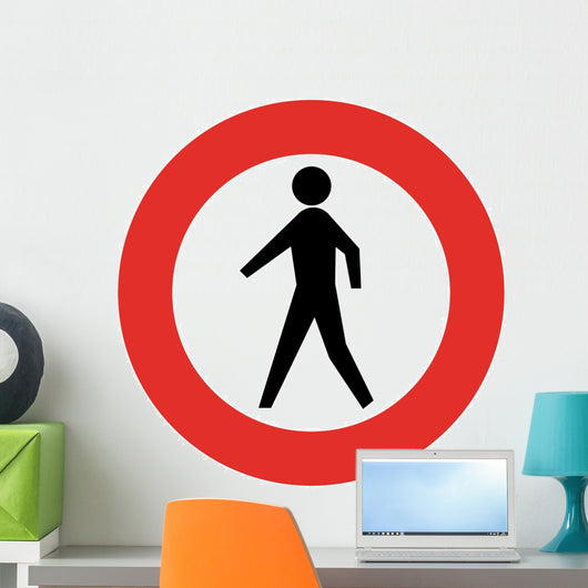 Pedestrian Sign Wall Decal