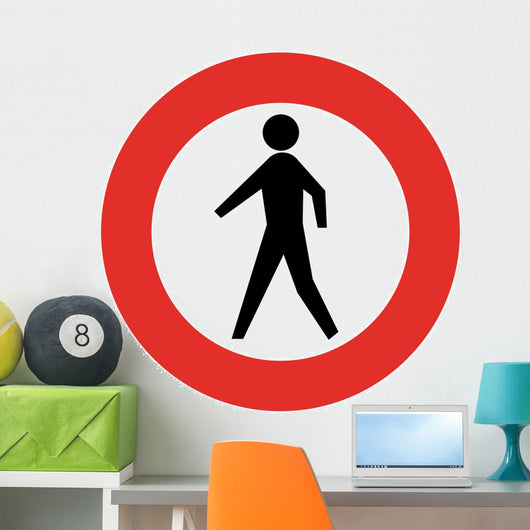 Pedestrian Sign Wall Decal