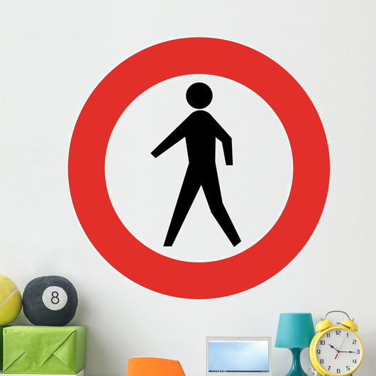 Pedestrian Sign Wall Decal