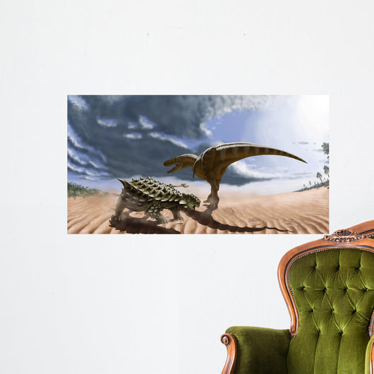 Tarbosaurus Dinosaur and Armored Wall Decal