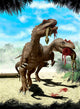 Two Allosaurus with Hypsilophodon Wall Decal