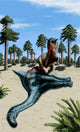 Carnotaurus Eating Flesh Dead Wall Decal