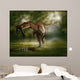 Baryonyx Dinosaur Catches Fish in Wall Decal