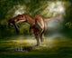 Baryonyx Dinosaur Catches Fish in Wall Decal