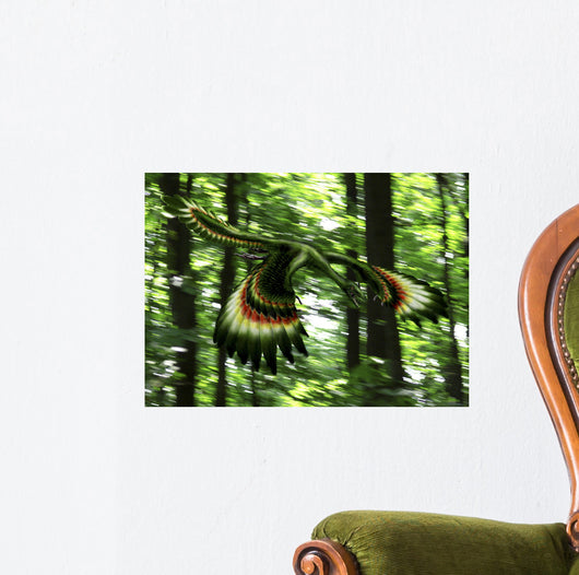 Archaeopteryx Flying through Forest Wall Decal