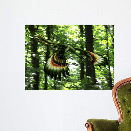 Archaeopteryx Flying through Forest Wall Decal