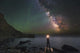 Man Stands Shore Black Wall Decal
