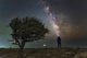 Explorer Looking Milky Way Wall Decal
