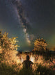 Man Sitting near Campfire Wall Decal