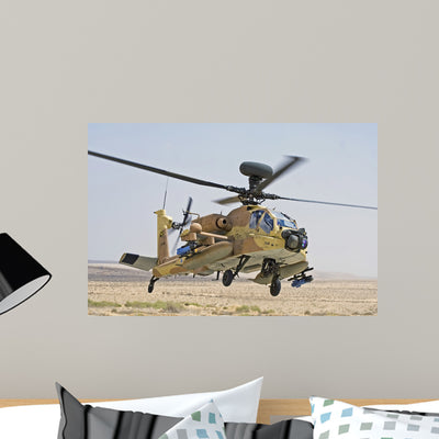 Ah-64d Saraph Helicopter Israeli Wall Decal shown on a wall