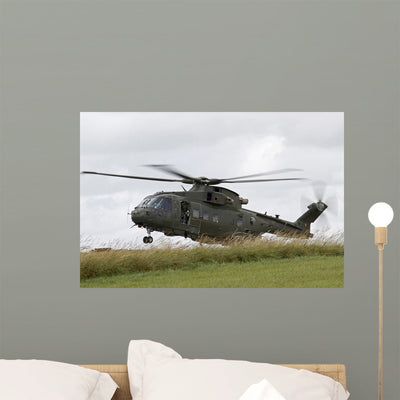 Aw101 Merlin Helicopter Royal Wall Decal shown on a wall