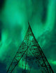 Powerlines and Aurora Borealis Wall Decal Design 2