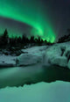 Wintery Waterfall and Aurora Wall Decal Design 3