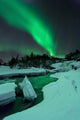 Aurora Borealis over Frozen Wall Decal Design 1
