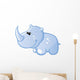 Cute Baby Blue Cartoon Wall Decal