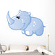 Cute Baby Blue Cartoon Wall Decal