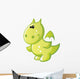 Cute Baby Green Cartoon Dragon Wall Decal