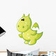 Cute Baby Green Cartoon Dragon Wall Decal