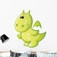 Cute Baby Green Cartoon Dragon Wall Decal