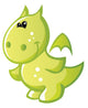Cute Baby Green Cartoon Dragon Wall Decal