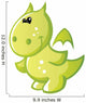 Cute Baby Green Cartoon Dragon Wall Decal