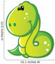 Cute Baby Green Cartoon Snake Wall Decal