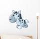 Cute Baby Grey and Black Cartoon Zebra Wall Decal