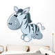 Cute Baby Grey and Black Cartoon Zebra Wall Decal