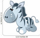 Cute Baby Grey and Black Cartoon Zebra Wall Decal