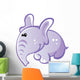 Cute Baby Grey and Pink Cartoon Elephant Wall Decal