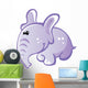 Cute Baby Grey and Pink Cartoon Elephant Wall Decal