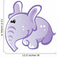 Cute Baby Grey and Pink Cartoon Elephant Wall Decal