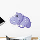Cute Baby Grey Hippo Wall Decal