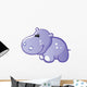Cute Baby Grey Hippo Wall Decal