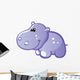 Cute Baby Grey Hippo Wall Decal