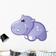 Cute Baby Grey Hippo Wall Decal