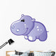Cute Baby Grey Hippo Wall Decal