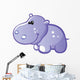 Cute Baby Grey Hippo Wall Decal