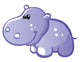 Cute Baby Grey Hippo Wall Decal