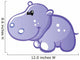 Cute Baby Grey Hippo Wall Decal
