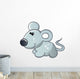 Cute Baby Grey Mouse Wall Decal