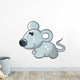 Cute Baby Grey Mouse Wall Decal