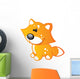 Cute Baby Orange and Yellow Cartoon Fox Wall Decal