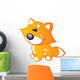 Cute Baby Orange and Yellow Cartoon Fox Wall Decal