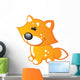 Cute Baby Orange and Yellow Cartoon Fox Wall Decal