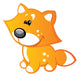 Cute Baby Orange and Yellow Cartoon Fox Wall Decal