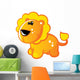 Cute Baby Orange and Yellow Lion Wall Decal