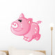 Cute Baby Pink Cartoon Wall Decal