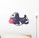 Cute Baby Whie and Black Cartoon Basset Hound Wall Decal