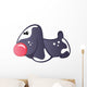 Cute Baby Whie and Black Cartoon Basset Hound Wall Decal